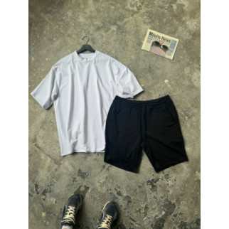 Комплект шорти з рваними швами чорні + футболка оверсайз біла RD362/RD373 - Інтернет-магазин спільних покупок ToGether