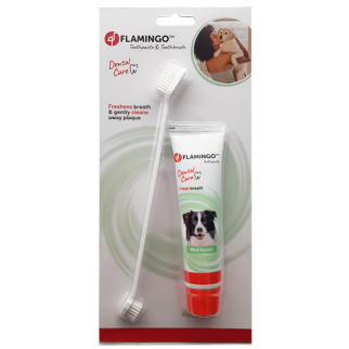 Набір для догляду за зубами у собак Flamingo Petcare Toothpaste + Toothbrush - Інтернет-магазин спільних покупок ToGether