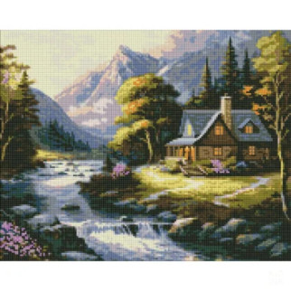 Алмазна мозаїка "Будиночок в горах" AMO7722 40х50 см - Інтернет-магазин спільних покупок ToGether