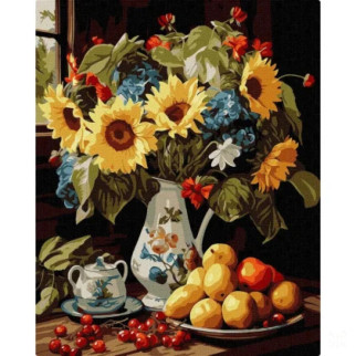 Картина за номерами "Натюрморт із соняшниками" KHO5680 40х50 см - Інтернет-магазин спільних покупок ToGether