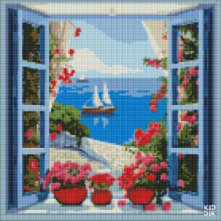 Алмазна мозаїка "Морський пейзаж" AMO7804 40х40см - Інтернет-магазин спільних покупок ToGether