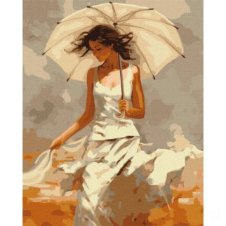 Картина за номерами "Дівчина з парасолькою" KHO8365 40х50см - Інтернет-магазин спільних покупок ToGether