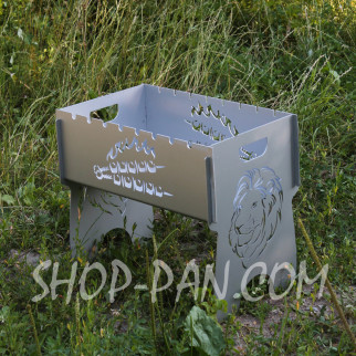 Мангал SHOP-PAN розбірний фарбований (сірий) з індивідуальним гравіюванням на 8 шампурів - Інтернет-магазин спільних покупок ToGether