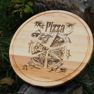 Кухонна дошка кругла з гравіруванням - Pizza - Інтернет-магазин спільних покупок ToGether