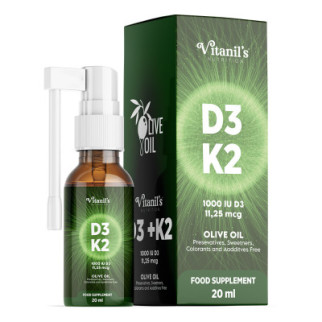 Вітаміни D3 та К2 рідка дієтична добавка  20 мл Vitanil's - Інтернет-магазин спільних покупок ToGether