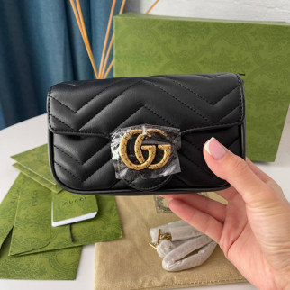 Жіноча шкіряна сумка Гуччи Gucci  Mormont GG Black mini Люкс копия - Інтернет-магазин спільних покупок ToGether