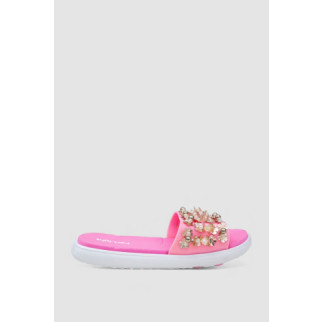 Шльопанці жіночі з намистинами, колір рожево-білий, 243R8459-5 - Інтернет-магазин спільних покупок ToGether
