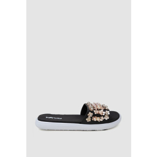 Шльопанці жіночі з намистинами, колір чорно-білий, 243R8459-5 - Інтернет-магазин спільних покупок ToGether