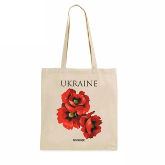 Екошопер на замку BookOpt BK4053 Ukraine (Червоні маки) бежевий - Інтернет-магазин спільних покупок ToGether