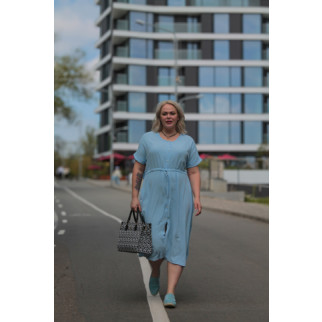 Жіноча сукня з Американського крепа  Блакитний 50 - Інтернет-магазин спільних покупок ToGether
