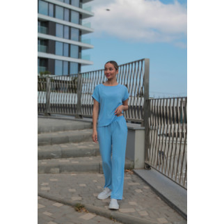 Жіночий прогулянковий костюм креп  Блакитний 50 - Інтернет-магазин спільних покупок ToGether