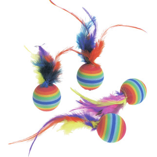 Іграшка для котів Flamingo Rainbow Ball, набір 4 шт х 3 см - Інтернет-магазин спільних покупок ToGether