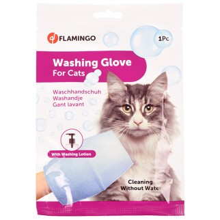 Рукавиця-серветка для догляду за вовною котів без води Flamingo Washing Glove Cat - Інтернет-магазин спільних покупок ToGether