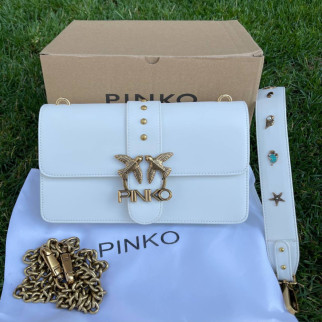 Жіноча шкіряна сумка Pinko White  Люкс копія - Інтернет-магазин спільних покупок ToGether