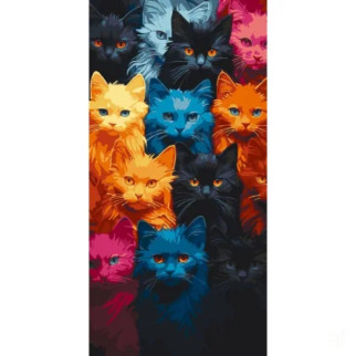 Картина за номерами "Котяча палітра" 11524-AC 40х80 см - Інтернет-магазин спільних покупок ToGether