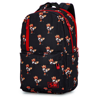 Рюкзак міський, жіночий, 77-18  два відділи SkyName, розміри: 41*26*17см, чорний з червоним - Інтернет-магазин спільних покупок ToGether