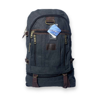 Брезентовий рюкзак, з розширенням розміру, один відділ, додаткові кишені, розмір: 45(55)*35*15 см, чорний - Інтернет-магазин спільних покупок ToGether