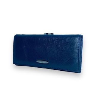 Жіночий гаманець Kochi натуральна шкіра 3 відділи для купюр 9 для карт розмір: 19*10*4 см синій - Інтернет-магазин спільних покупок ToGether