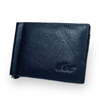 Чоловічий гаманець-затискач Moro натуральна шкіра 4 осередки для карток розмір: 11*8*1 см чорний - Інтернет-магазин спільних покупок ToGether