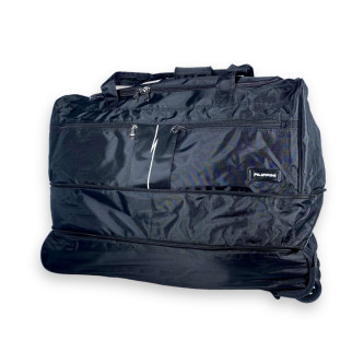 Дорожня сумка на колесах Filippini з розширенням, 1 відділ, розмір: 66*40(52)*38 см, чорна - Інтернет-магазин спільних покупок ToGether