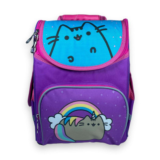 Шкільний рюкзак для дівчинки Space один відділ фронтальна кишеня бічні кишені розмір 33*28*15 фіолетово-бірюзовий - Інтернет-магазин спільних покупок ToGether