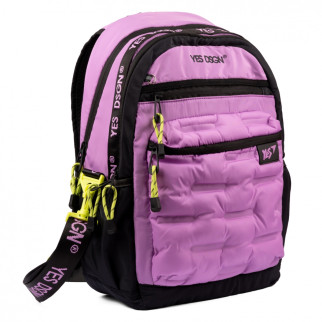 Шкільний рюкзак YES, два відділення, фронтальні кишені, бічні кишені розмір 44*29*16см бузковий YES DSGN. Lilac - Інтернет-магазин спільних покупок ToGether