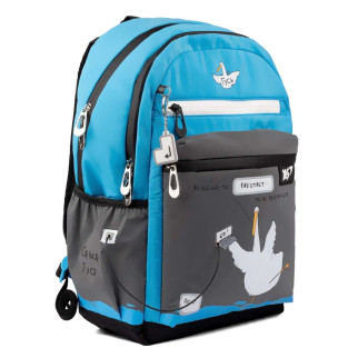 Шкільний рюкзак YES, два відділення, дві фронтальні кишені, бічні кишені, розмір: 44*29*16 см, сіро-синій Гусь - Інтернет-магазин спільних покупок ToGether