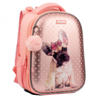 Шкільний рюкзак 1 вересня, каркасний, два відділення, дві бічні кишені, розмір 39,5*29*14см, кораловий Dolly Dog - Інтернет-магазин спільних покупок ToGether