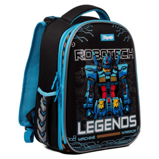Шкільний рюкзак 1 вересня каркасний, два відділення, бічні кишені, розмір 39,5*29*14см, сірий Robotech Legends - Інтернет-магазин спільних покупок ToGether