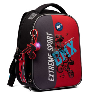 Шкільний рюкзак YES, каркасний, два відділення, дві бічні кишені, розмір: 35*28*15 см, сіро-червоний BMX - Інтернет-магазин спільних покупок ToGether