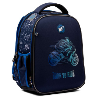 Шкільний рюкзак YES, каркасний, два відділення, дві бічні кишені, розмір: 35*28*15см, синій Born to Ride - Інтернет-магазин спільних покупок ToGether