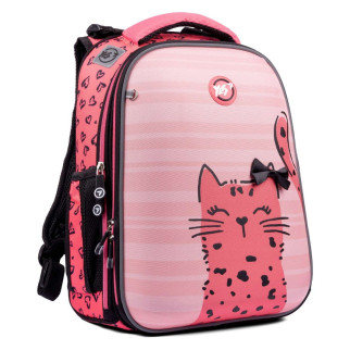 Шкільний рюкзак YES, каркасний, два відділення, дві бічні кишені, розмір: 38*30*15 см, кораловий Cats - Інтернет-магазин спільних покупок ToGether