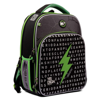 Шкільний рюкзак YES, каркасний, два відділення, фронтальна кишеня, розмір: 39*29*15 см, чорний Lightning - Інтернет-магазин спільних покупок ToGether