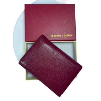 Жіночий гаманець Leather натуральна шкіра 2 відділи 5 осередків для карток розмір: 12,5*9*4  см червоний - Інтернет-магазин спільних покупок ToGether