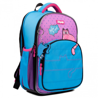 Шкільний рюкзак 1 вересня напівкаркасний, два відділення, фронтальна кишеня, дві бокові кишені, розмір 39,5 х 28,5 х 14см, синій  Pink and Blue - Інтернет-магазин спільних покупок ToGether