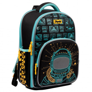 Шкільний рюкзак 1 вересня напівкаркасний, два відділення, фронтальна кишеня, дві бокові кишені, розмір 39,5 х 28,5 х 14см,чорний S-97 Deep Space - Інтернет-магазин спільних покупок ToGether