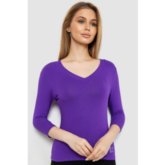 Жіночий лонгслів укорочений з рукавом 3/4, колір фіолетовий, 186R508 - Інтернет-магазин спільних покупок ToGether