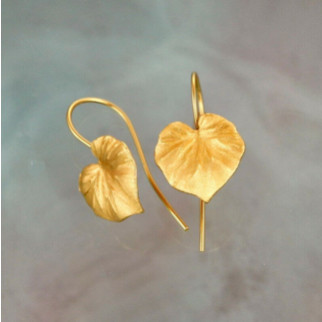 Сережки Liresmina Jewelry сережки гачок у вигляді квітки Латаття Німфея 3 см золотисті довгі сережки - Інтернет-магазин спільних покупок ToGether