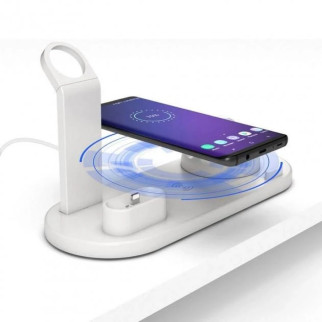 Бездротовий зарядний пристрій 4 в 1 AirPower Fast Charge White з технологією QI для iPhone, Apple Watch, AirP - Інтернет-магазин спільних покупок ToGether