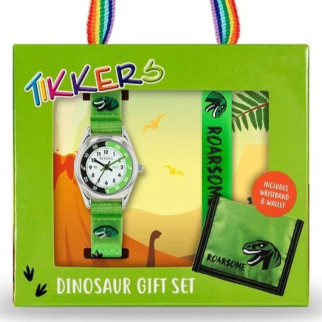 Подарунковий набір дитячих годинників, браслета та гаманця Tikkers із зображенням динозавра - Інтернет-магазин спільних покупок ToGether