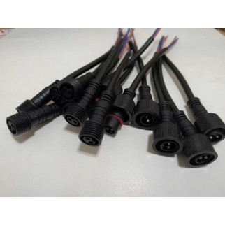 Штекерний кабель, світлодіодний водонепроникний, чорний, 2 контакти, 0,75 мм, водонепроникний, 10 шт. - Інтернет-магазин спільних покупок ToGether