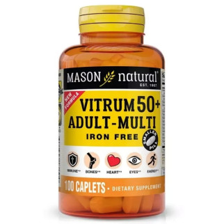 Вітамінно-мінеральний комплекс Mason Natural Vitrum 50+ Adult-Multi Iron Free 100 Tabs - Інтернет-магазин спільних покупок ToGether