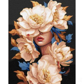 Картина за номерами "Квіткова красуня" KHO8428 з фарбами металік 40х50см - Інтернет-магазин спільних покупок ToGether