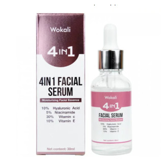 Сироватка Wokali 4 in 1 Facical Serum зволожуюча з гіалуроновою кислотою, вітамінами C, E та ніацинамідом 30 мл - Інтернет-магазин спільних покупок ToGether