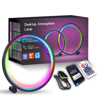 Настольная LED лампа RGB Intelligent circular atmosphere light Bluetooth USB with app - Інтернет-магазин спільних покупок ToGether