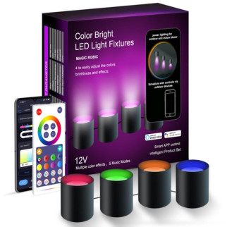 Настенная LED лампа RGB Intelligent wall lamp 4 pcs with Bluetooth European plug with app - Інтернет-магазин спільних покупок ToGether