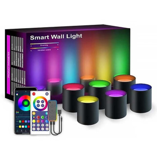 Настенная LED лампа RGB Intelligent wall lamp 6 pcs with Bluetooth European plug with app - Інтернет-магазин спільних покупок ToGether