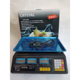Торгові ваги електронні з калькулятором Crystal 50 kg 6V Чорний - Інтернет-магазин спільних покупок ToGether