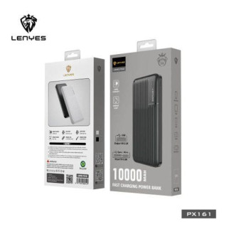 Зовнішній акумулятор Power Bank 10000 mAh Lenyes PX161 компактний універсальний Чорний - Інтернет-магазин спільних покупок ToGether