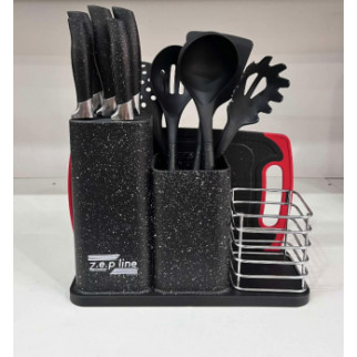 Набір ножів + кухонне начиння на підставці + обробна дошка (14 предметів) ZP — 045 - Інтернет-магазин спільних покупок ToGether